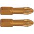 Pozi 2 X 25mm Insert Bit Torsion Tin Coated 2pce Pz2
